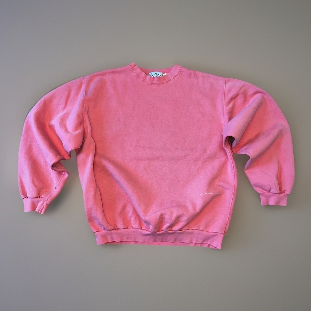 VTG Womens SDI Pink HeavyWeight Crewneck Sweatshirt Active Gym Cozy Boyfriend XL